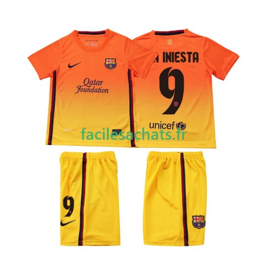 Maillot FC Barcelone A INIESTA 9 Retro 2012 2013 Extérieur Enfant MC