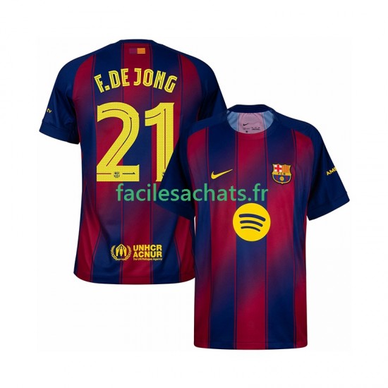 Maillot FC Barcelone Frenkie de Jong 21 Champions League 2025-2026 Domicile Homme MC