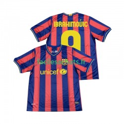 Maillot FC Barcelone Ibrahimovic 9 Retro 2009 2010 Domicile Homme MC
