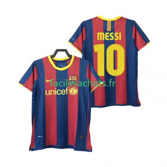 Maillot FC Barcelone Lionel Messi 10 Retro 2010 2011 Domicile Homme MC