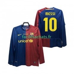 Maillot FC Barcelone Lionel Messi 10 Retro Champions League 2008 2009 Domicile Homme ML