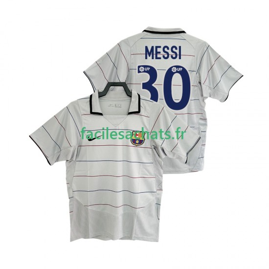 Maillot FC Barcelone Lionel Messi 30 Retro 2003 2004 Extérieur Homme MC
