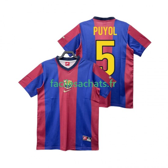 Maillot FC Barcelone PUYOL 5 Retro 1998 1999 Domicile Homme MC