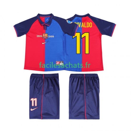 Maillot FC Barcelone RIVALDO 11 Retro 1999 2000 Domicile Enfant MC