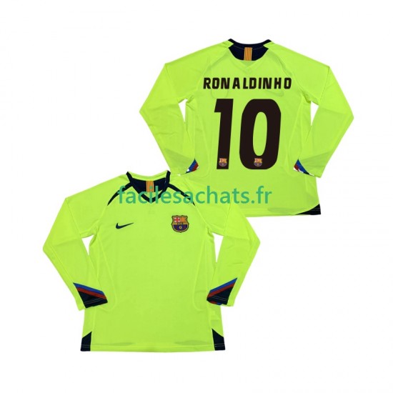 Maillot FC Barcelone RONALDINHO 10 Retro 2005 2006 Extérieur Homme ML