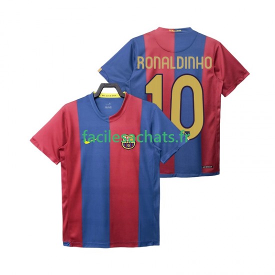 Maillot FC Barcelone RONALDINHO 10 Retro 2006 2007 Domicile Homme MC