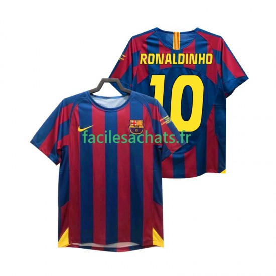 Maillot FC Barcelone RONALDINHO 10 Retro Champions League 2005 2006 Domicile Homme MC