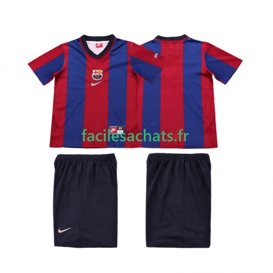 Maillot FC Barcelone Retro 1998 1999 Domicile Enfant MC