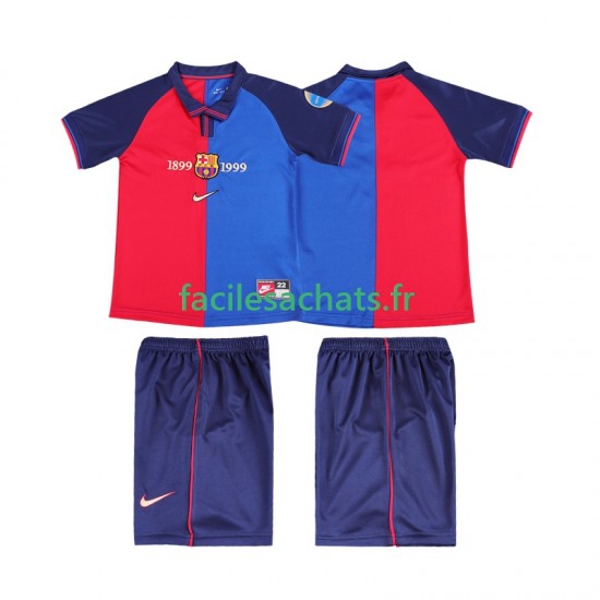 Maillot FC Barcelone Retro 1999 2000 Domicile Enfant MC