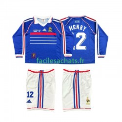 Maillot France Henry 12 Retro 1998 Domicile Enfant ML