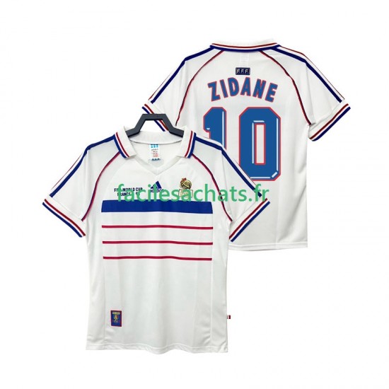 Maillot France ZIDANE 10 Retro 1998 Extérieur Homme MC