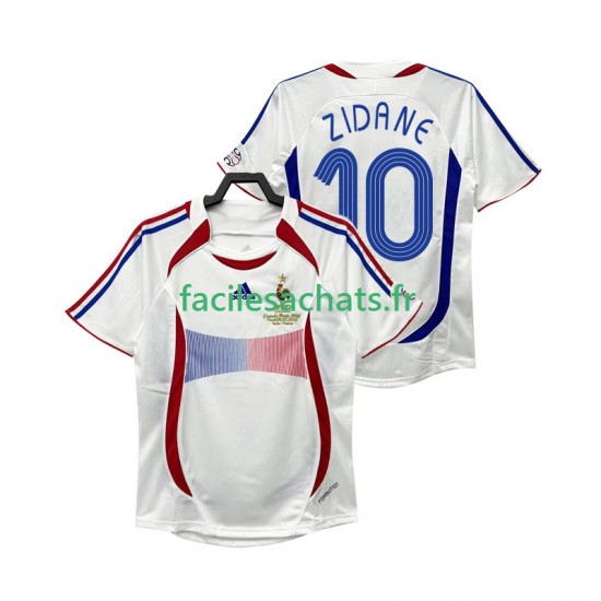 Maillot France ZIDANE 10 Retro 2006 Extérieur Homme MC