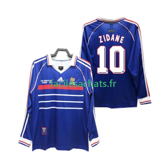 Maillot France ZIDANE 10 Retro 1998 Domicile Homme ML