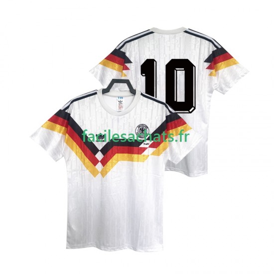 Maillot Allemagne 10 Retro 1990 Domicile Homme MC