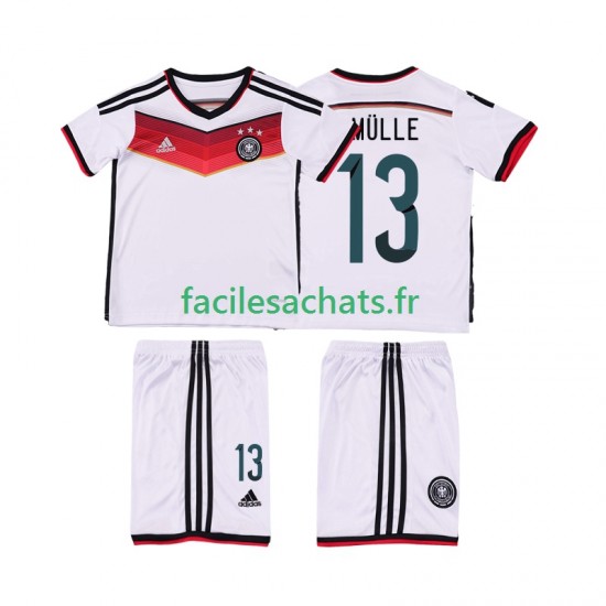 Maillot Allemagne MULLER 13 Retro 2014 Domicile Enfant MC