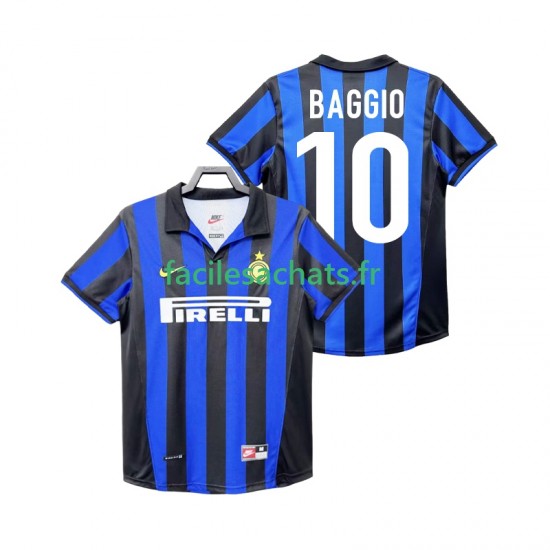 Maillot Inter Milan BAGGIO 10 Retro 1998 1999 Domicile Homme MC