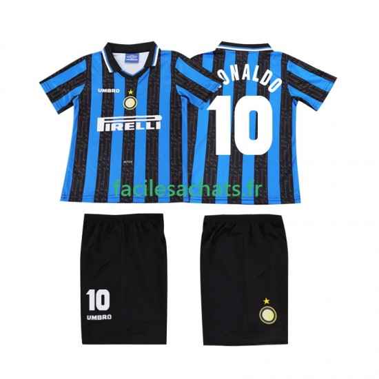 Maillot Inter Milan Ronaldo 10 Retro 1997 1998 Domicile Enfant MC