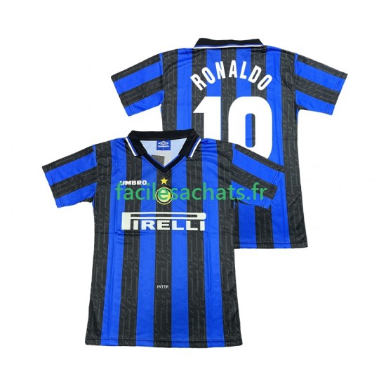 Maillot Inter Milan Ronaldo 10 Retro 1997 1998 Domicile Homme MC
