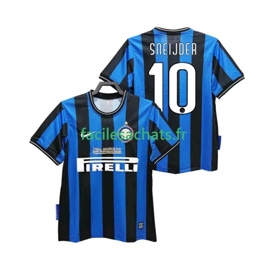 Maillot Inter Milan SNEIJDER 10 Retro 2009 2010 Domicile Homme MC