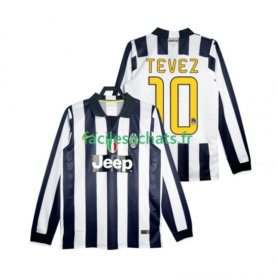 Maillot Juventus TEVEZ 10 Retro 2014 2015 Domicile Homme ML