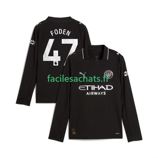 Maillot Manchester City Phil Foden 47 2025-2026 Extérieur Homme ML