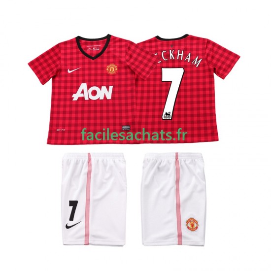 Maillot Manchester United BECKHAM 7 Retro 2012 2013 Domicile Enfant MC