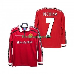 Maillot Manchester United BECKHAM 7 Retro 1998 1999 Domicile Homme ML