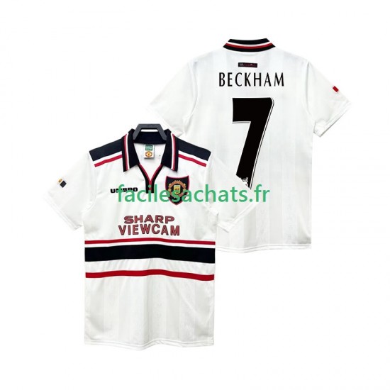 Maillot Manchester United Beckham 7 Retro 1998 1999 Extérieur Homme MC