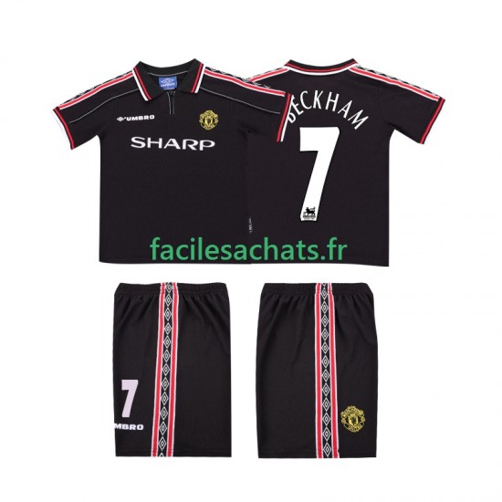 Maillot Manchester United Beckham 7 Retro 1998 1999 Extérieur Enfant MC