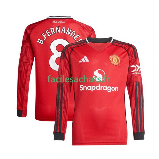 Maillot Manchester United Bruno Fernandes 8 2025-2026 Domicile Homme ML