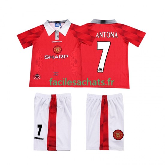 Maillot Manchester United CANTONA 7 Retro 1996 1997 Domicile Enfant MC