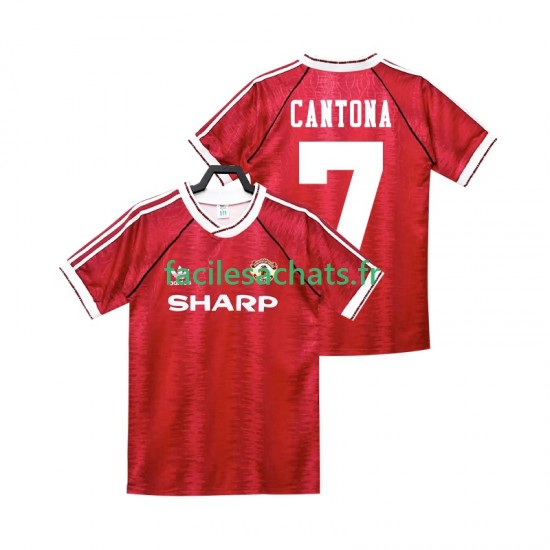 Maillot Manchester United CANTONA 7 Retro 1990 1992 Domicile Homme MC