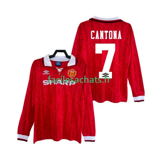 Maillot Manchester United CANTONA 7 Retro 1992 1994 Domicile Homme ML