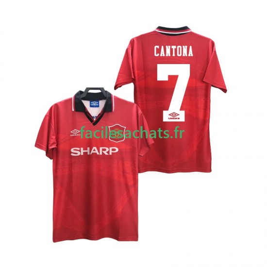 Maillot Manchester United CANTONA 7 Retro 1994 1996 Domicile Homme MC