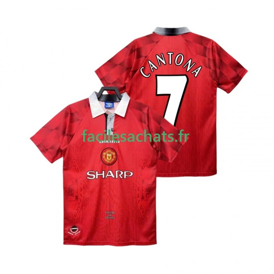 Maillot Manchester United CANTONA 7 Retro 1996 1997 Domicile Homme MC