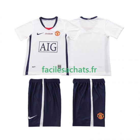 Maillot Manchester United Retro Champions League 2008 2009 Extérieur Enfant MC