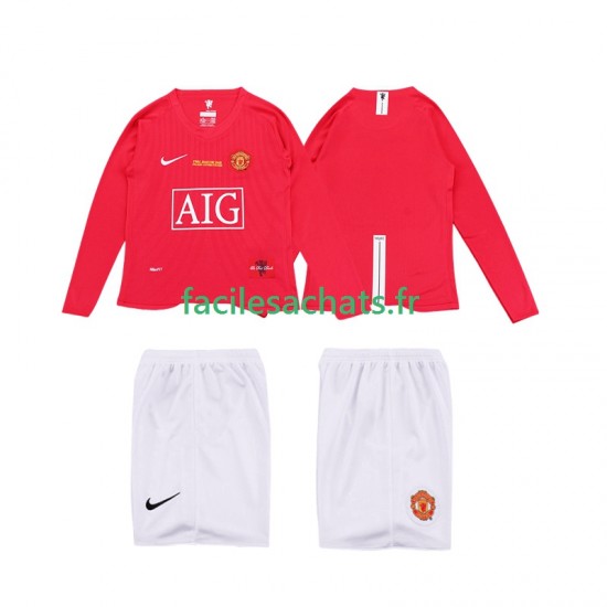 Maillot Manchester United Retro Premier League 2008 2009 Domicile Enfant ML