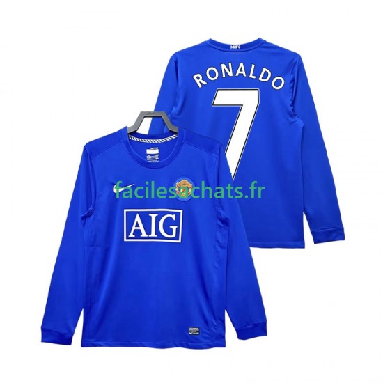 Maillot Manchester United Cristiano Ronaldo 7 Retro 2008 2009 3ème Homme ML