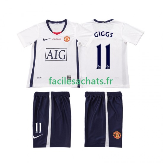 Maillot Manchester United GIGGS 11 Retro Champions League 2008 2009 Extérieur Enfant MC