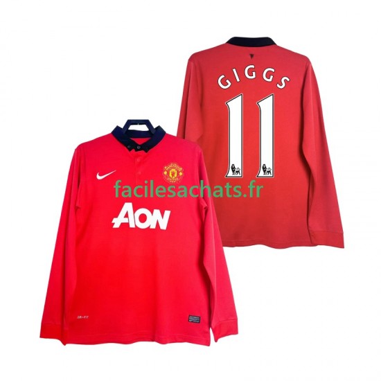 Maillot Manchester United GIGGS 11 Retro 2013 2014 Domicile Homme ML