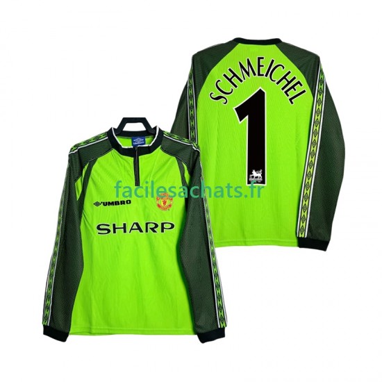 Maillot Manchester United SCHMEICHEL 1 Retro 1998 2000 Gardien Domicile Homme ML