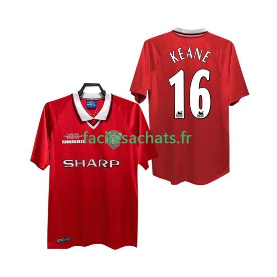 Maillot Manchester United Keane 16 Retro 1999 2000 Domicile Homme MC