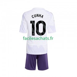 Maillot Manchester United Matheus Cunha 10 2025-2026 Extérieur Enfant MC