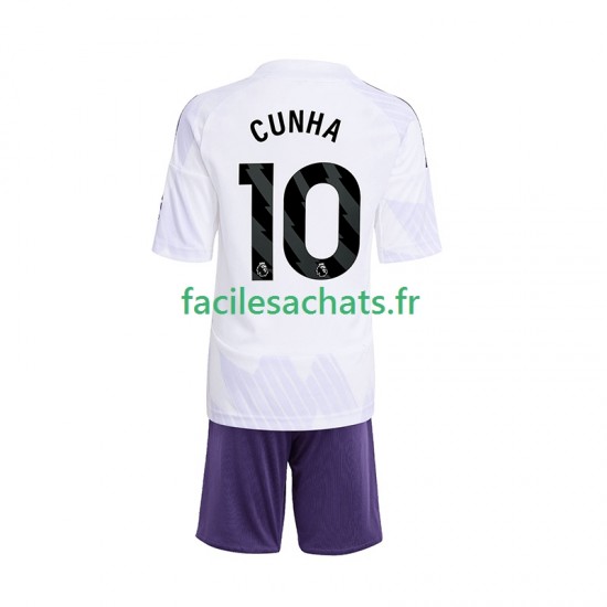 Maillot Manchester United Matheus Cunha 10 2025-2026 Extérieur Enfant MC