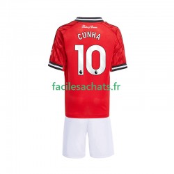 Maillot Manchester United Matheus Cunha 10 2025-2026 Domicile Enfant MC
