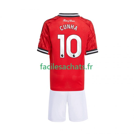Maillot Manchester United Matheus Cunha 10 2025-2026 Domicile Enfant MC