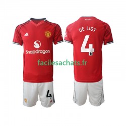 Maillot Manchester United Matthijs de Ligt 4 2025-2026 Domicile Enfant MC