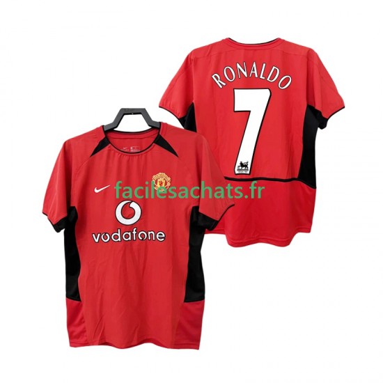 Maillot Manchester United RONALDO 7 Retro 2002 2004 Domicile Homme MC