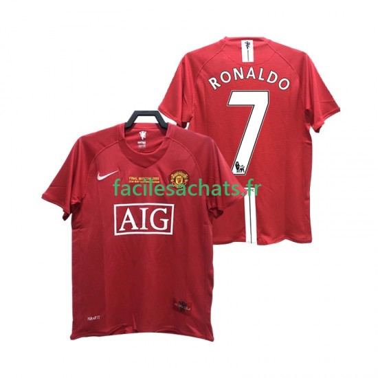 Maillot Manchester United RONALDO 7 Retro 2007 2008 Domicile Homme MC