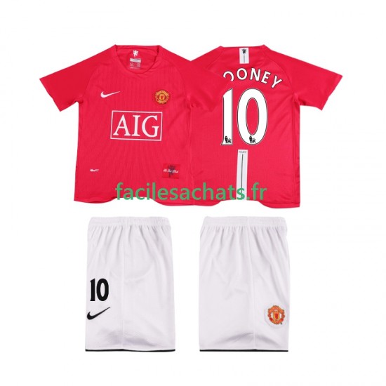 Maillot Manchester United ROONEY 10 Retro Premier League 2007 2008 Domicile Enfant MC